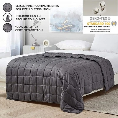 YnM Original Cotton 15 LB 7 Layer Glass Bead Weighted Blanket For Therapeutic Stress Relief - Image 4