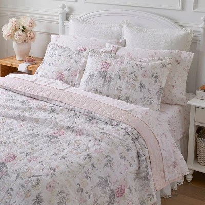 Pink Breezy Floral Quilt Set - Laura Ashley - Image 4