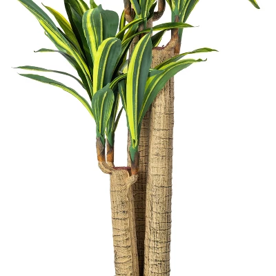Artificial Dracaena Tree With Pot Yellow 52in - Vickerman - Image 4