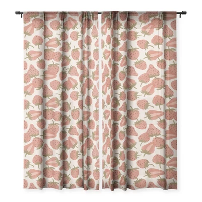 Alisa Galitsyna Strawberry Harvest 50" X 84" Single Panel Sheer Window Curtain - Society 6 - Image 2