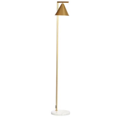 HOMCOM Modern Floor Lamps For Living Room Lighting, Adjustable Standing Lamp For Bedroom Lighting, Gold - Image 3