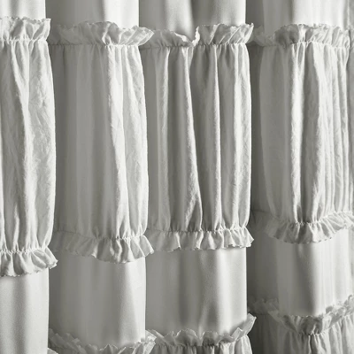 Set Of 2 Nova Ruffle Light Filtering Curtain Panels - Lush Décor