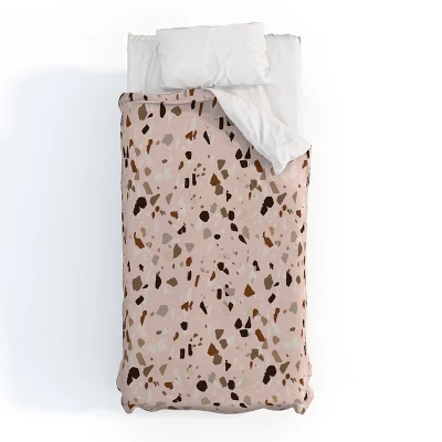 Holli Zollinger Terrazzo Ochre Duvet Cover Set Beige/Black - Deny Designs - Image 4