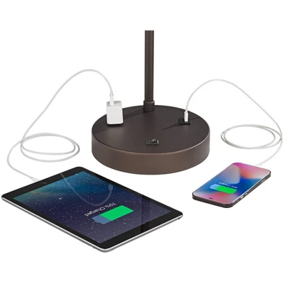 360 Lighting Colby Bronze USB Desk Lamps Set Of 2 With Smart Socket - Image 3