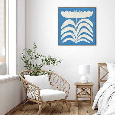 30" X 30" Delighted Floral II Blue By Moira Hershey Framed Canvas Wall Art Print - Amanti Art - Image 5