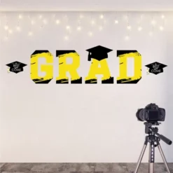 Big Dot Of Happiness Yellow Graduation Party Decor - Vinyl Wall Decals - Grad
