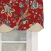 Gianna Petticoat 3in Rod Pocket Contrast Bottom Fabric Valance 50in X 15in By RLF Home