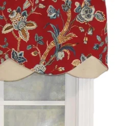 Gianna Petticoat 3in Rod Pocket Contrast Bottom Fabric Valance 50in X 15in By RLF Home