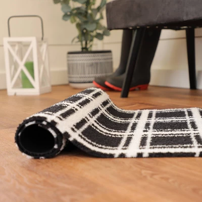 2'x3' ColorStar Prairie Grid Door Mat Black - Bungalow Flooring - Image 4