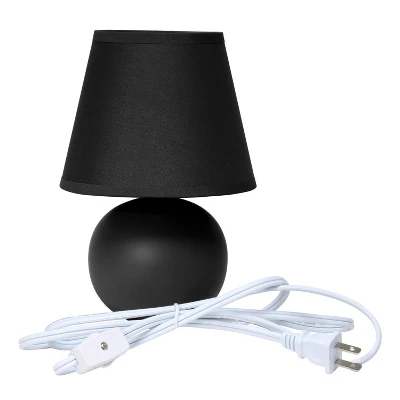8.66" 2pk Petite Ceramic Orb Base Bedside Table Lamps With Matching Tapered Drum Shade Black - Creekwood Home - Image 5