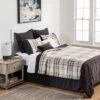 8pc Plaid With Corduroy Comforter Bedding Set Gray/Taupe - Threshold™