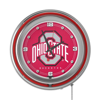 The Ohio State University Neon Clock - 14" Diameter