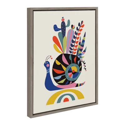 18" X 24" Sylvie Snail Framed Canvas Wall Art By Rachel Lee Gray - Kate And Laurel