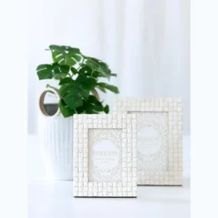 Shiraleah Ivory Ariston Woven 5x7 Picture Frame