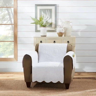 Floral Chair Furniture Protector White - Sure Fit