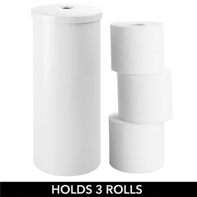 MDesign Toilet Tissue Roll Holder Canister Stand, Stores 3 Rolls, 2 Pack - Image 4