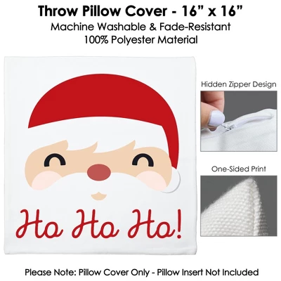 Big Dot Of Happiness Jolly Santa Claus - Christmas Party Home Decorative Canvas Cushion Case - Throw Pillow Cover - 16 X 16 Inches - Image 3