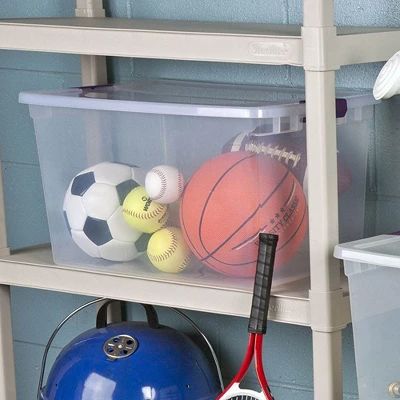 Sterilite 66 Quart Clear Plastic Latching Handle Storage Container Tote - Image 5