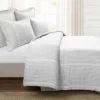 Drew Stripe Farmhouse Silver-Infused Antimicrobial Comforter Set - Lush Décor