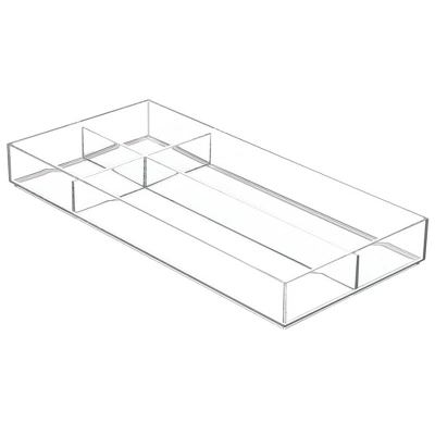 MDesign Plastic Stackable Office Divided Storage Drawer Organizer Tray - Clear - Image 6