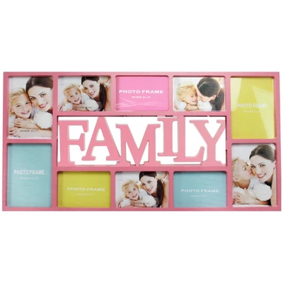 Northlight 28.75" Pink "Family" Collage Photo Picture Frame Wall Decoration - Image 2