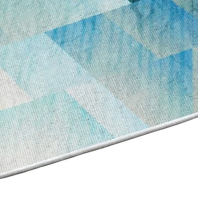 Sussexhome Sea Collection Cotton Heavy Duty Low Pile Area Rug , 2' X 3', Sea Blue - Image 5