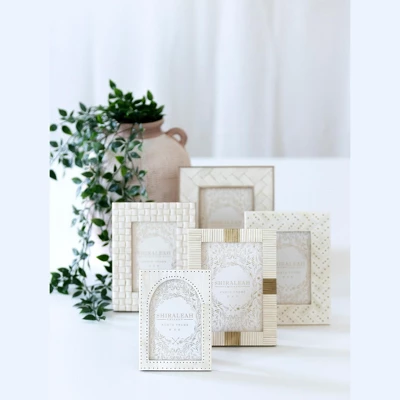 Shiraleah Ivory Ariston Woven 5x7 Picture Frame - Image 2