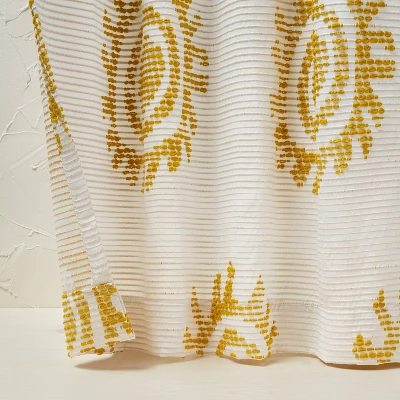 1pc 50"x84" Light Filtering Jacquard Curtain Panel Gold - Opalhouse™ Designed With Jungalow™ - Image 2