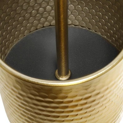 Hammered Metal Organizer Table Lamp With USB Charging Port And Fabric Shade - Simple Designs - Image 8