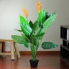 Northlight 50" Green And Orange Artificial Bird Of Paradise Plant In A Black Pot