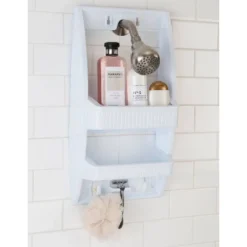 Flexi Shower Caddy Shelf White - Bath Bliss
