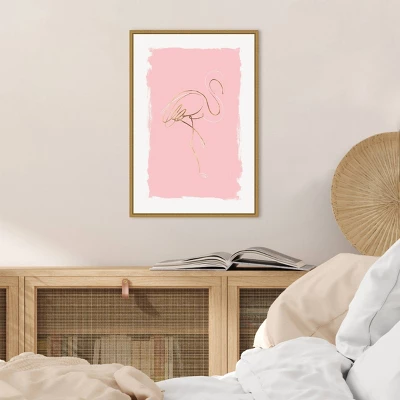 16" X 23" Graceful Bird I By Eva Watts Framed Canvas Wall Art - Amanti Art - Image 5