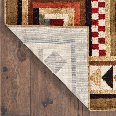Weston Farmhouse Lodge Area Rug Brown - Captiv8e Designs - Image 2