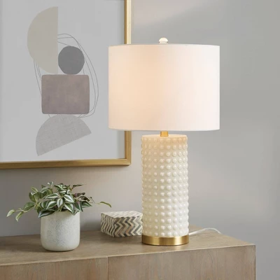 Grace Ivy Textured Dot Table Lamp (Includes LED Light Bulb) White/Gold - Ink+Ivy - Image 7