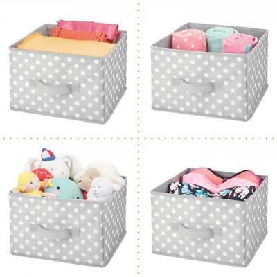 MDesign Kids Fabric Closet Storage Organizer Cube Bin, 4 Pack - Image 4