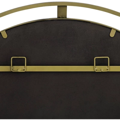 Uttermost Crest Round Vanity Decorative Wall Mirror Rustic Distressed Bronze Antiqued Gold Metal Frame 34" Wide For Bathroom Bedroom Living Room House - Image 3