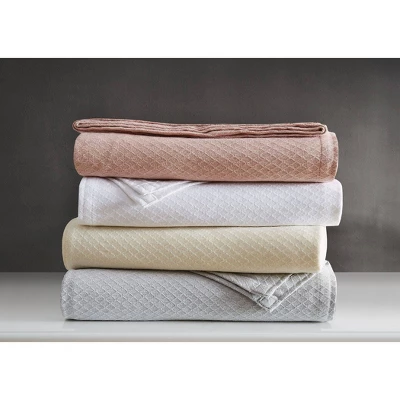King Deluxe Woven Cotton Bed Blanket Blush - Charisma - Image 3