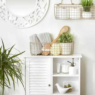 Design Imports Set Of 2 M Gold Wire Wall Baskets - Image 3