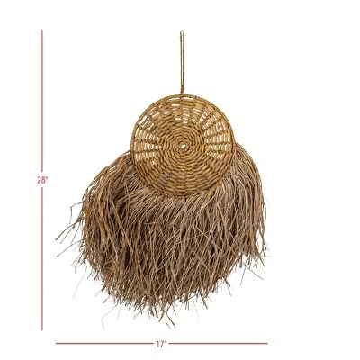 Round Hanging Accent Brown Seagrass, Rope & Jute By Foreside Home & Garden - Image 5