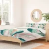Floral Zoe Wodarz Painterly Palm Duvet Cover Set Green - Deny Designs