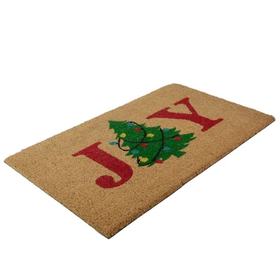 Northlight Natural Coir "Joy" Christmas Tree Doormat 18" X 30" - Image 2
