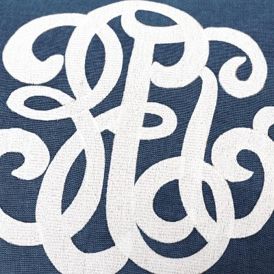 14"x20" Oversize Monogram Lumbar Throw Pillow Cover Blue - Rizzy Home - Image 5