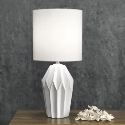 NuLOOM Bryan Ceramic 24" Table Lamp Lighting - White 24" H X 11" W X 11" D