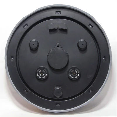 18.5" Inca II Faux Stone Outdoor Wall Clock Black - Infinity Instruments