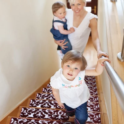 Sussexhome Floral Collection Anti-Slip Carpet Stair Treads, 9" X 28" - Image 8