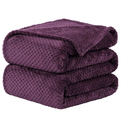 PiccoCasa Flannel Fleece Bed Blankets Fuzzy Plush Lightweight Bed Blankets
