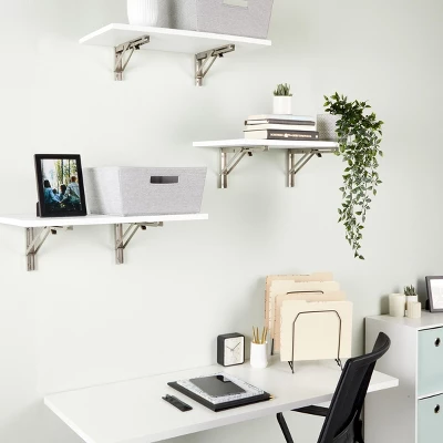 Built Industrial 2 Pack Folding L Wall Shelf Bracket, 10 Inch Collapsible Hardware With Locking Hinge For Garage Shelves, Holds 120lbs - Image 3