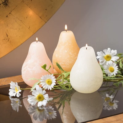 Neutral Pear Candles Kit - Set Of 3
