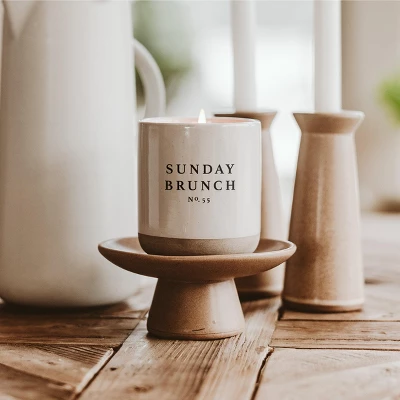 Sweet Water Decor Sunday Brunch 12oz Cream Stoneware Candle