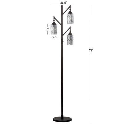 71" Lewis Tiffany Multi Light Floor Lamp (Includes LED Light Bulb) Bronze - JONATHAN Y - Image 3